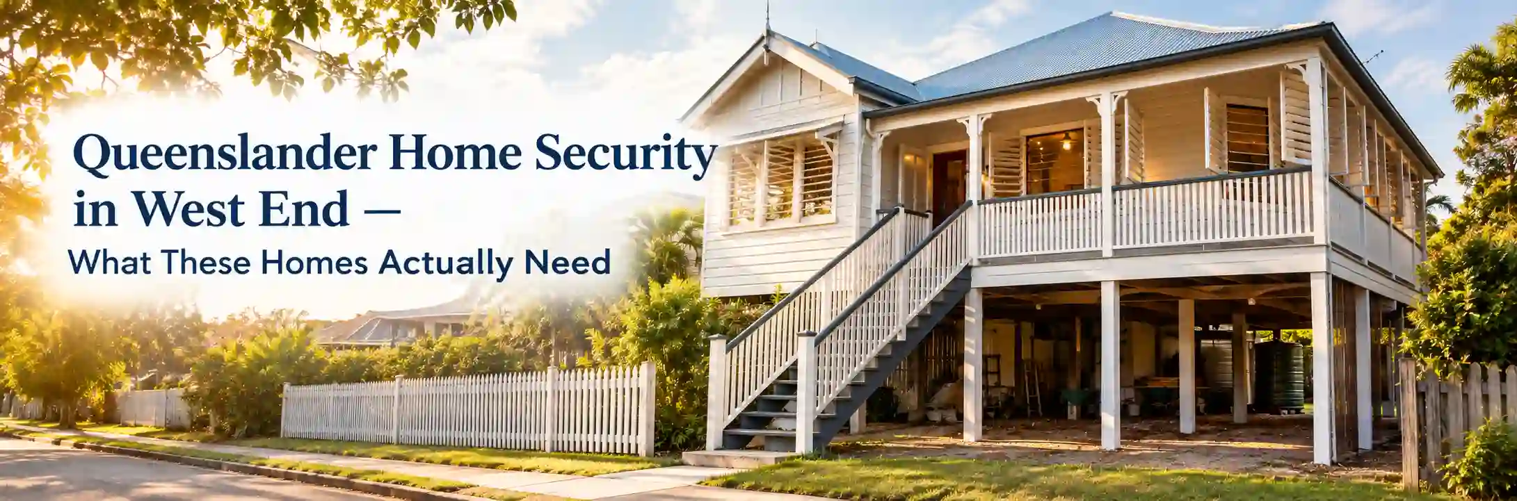 Traditional elevated Queenslander home in West End Brisbane with timber staircase, open louvred windows and an open undercroft.